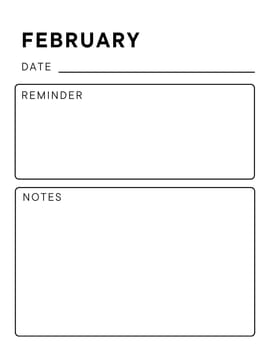 Minimalistic monthly planner page. Notebook pages for notes and goals. planner page template. Modern Business organizer