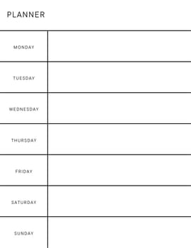 Minimalist notebook pages for notes and goals. planner page template. Modern Business organizer. Weekly schedule page.