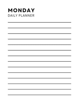 Modern minimalistic Weekly planner page. Notebook pages for notes and goals. planner page template. Modern Business organizer.