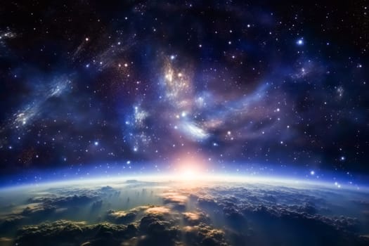A planet and stars in space