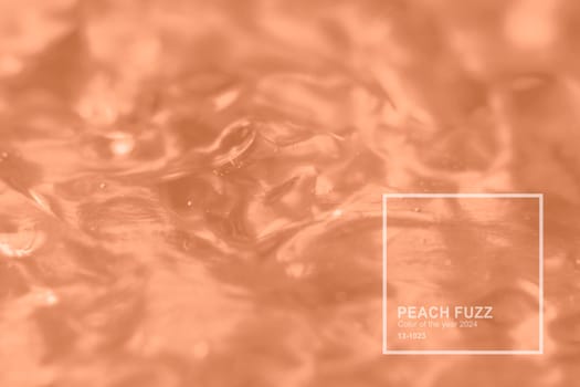 Peach fuzz color gel texture. Monochrome trendy colour background. Gel texture monochrome. Trendy color 2024. High quality photo