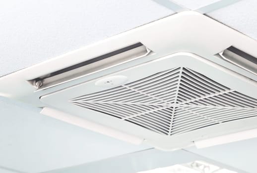 Modern air conditioning system installed on the ceiling