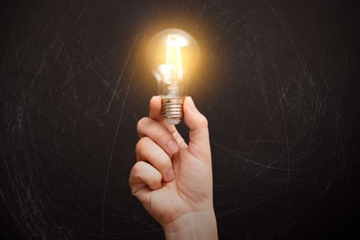 Business, creative idea concept with shining light bulb