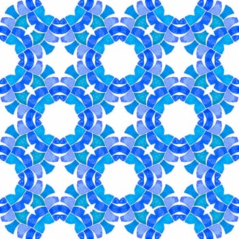Mosaic seamless pattern. Blue uncommon boho chic summer design. Textile ready ecstatic print, swimwear fabric, wallpaper, wrapping. Hand drawn green mosaic seamless border.