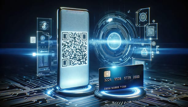 Cybersecurity payment concept. Background Generative AI.