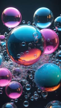 Colored air bubbles. AI generated