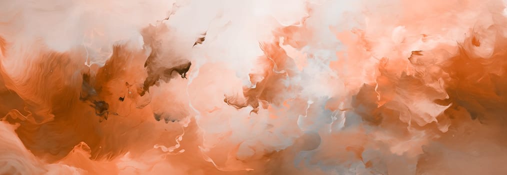 abstract peach watercolor texture, paint bleeding and ombre effects, abstract background painting, trendy color 2024, fluff, banner mockup with space for text. High quality photo