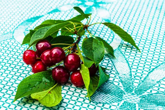 Fresh tasty sweet cherries on the table