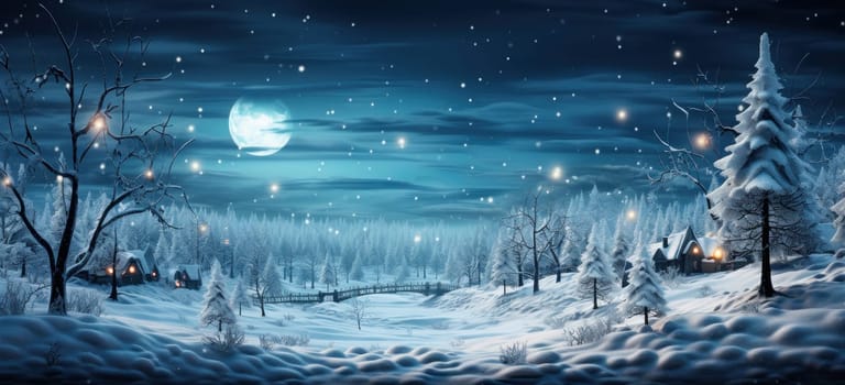 In a fairytale winter forest, the stars play a radiant melody, filling the world around them with mysterious light and magic.