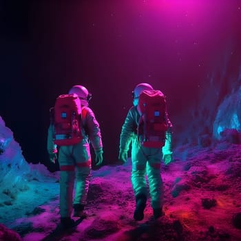 A group of astronaut exploring an exoplanet - generative AI