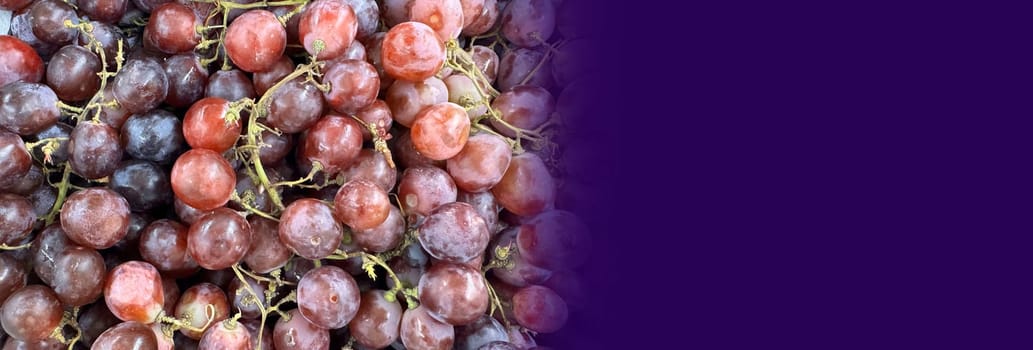 Close up of raw organic sweet red grapes background, wine grapes texture, Healthy fruits Red wine grapes background, top view fresh local produce, good for your multimedia content creation