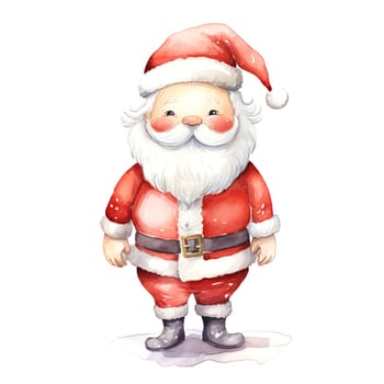 Watercolor Christmas Santa Claus Clipart is a great choice for creating cards, invitations, party supplies and decorations. AI generated.