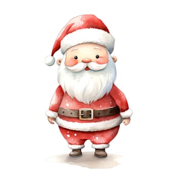 Watercolor Christmas Santa Claus Clipart is a great choice for creating cards, invitations, party supplies and decorations. AI generated.