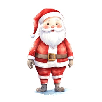 Watercolor Christmas Santa Claus Clipart is a great choice for creating cards, invitations, party supplies and decorations. AI generated.