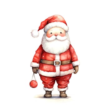 Watercolor Christmas Santa Claus Clipart is a great choice for creating cards, invitations, party supplies and decorations. AI generated.