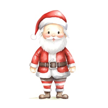 Watercolor Christmas Santa Claus Clipart is a great choice for creating cards, invitations, party supplies and decorations. AI generated.