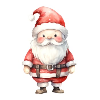 Watercolor Christmas Santa Claus Clipart is a great choice for creating cards, invitations, party supplies and decorations. AI generated.