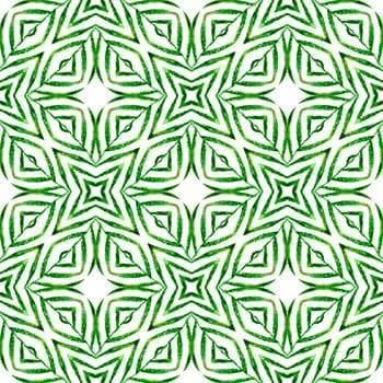 Chevron watercolor pattern. Green positive boho chic summer design. Green geometric chevron watercolor border. Textile ready remarkable print, swimwear fabric, wallpaper, wrapping.