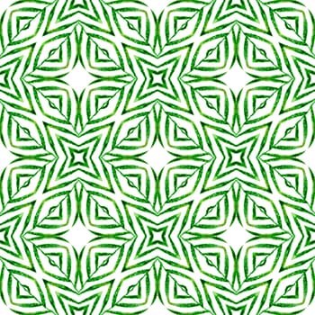 Chevron watercolor pattern. Green positive boho chic summer design. Green geometric chevron watercolor border. Textile ready remarkable print, swimwear fabric, wallpaper, wrapping.