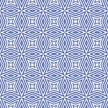 Mosaic seamless pattern. Indigo symmetrical kaleidoscope background. Textile ready juicy print, swimwear fabric, wallpaper, wrapping. Retro mosaic seamless design.