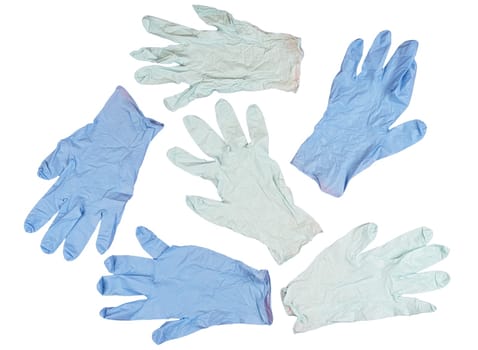 some latex gloves on a transparent surface