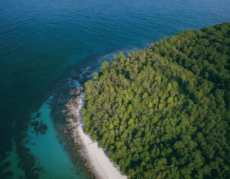 Aerial view of beautiful Island, AI generation