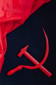 red sickle and hammer symbol of communism in the Soviet Union