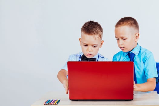 study on the computer two boys at school 1