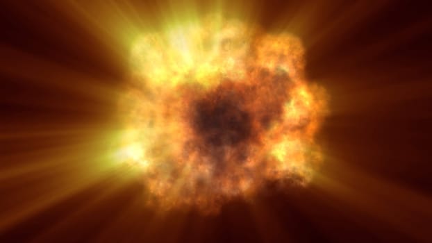 fire flame explosion in space, abstract illustration