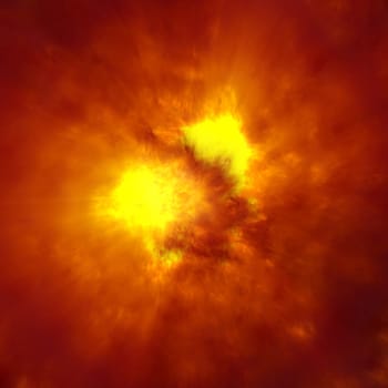 fire flame ball explosion in space, abstract illustration