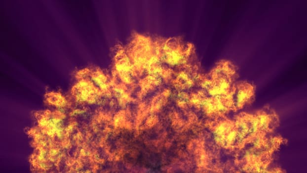 fire flame ball explosion in space, abstract illustration