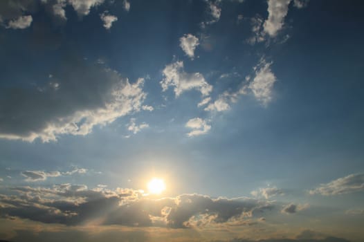 beautiful golden sunset sky landscape, natural background