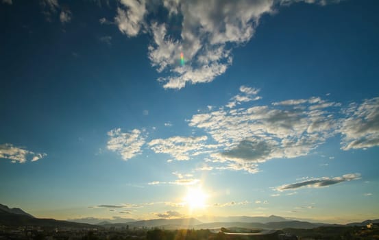 beautiful golden sunset sky landscape, natural background