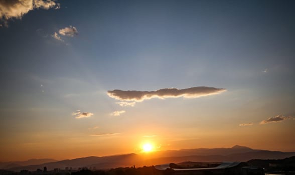 beautiful golden sunset sky landscape, natural background