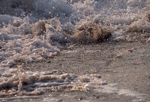 wave splash sea beach macro, close up