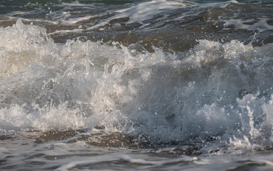 wave splash sea beach macro, close up