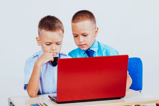 study on the computer two boys at school 1