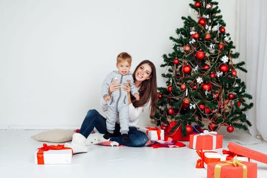 mother and young son Christmas Decor new year 2018 2019