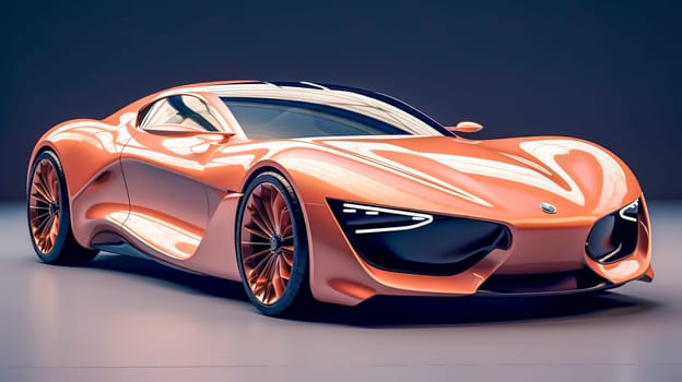 2024 peach color luxury sport car, banner.