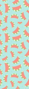 Bright printable bookmark with Watermelon pattern