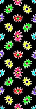 Bookmark printable multicolored Eyes Pattern