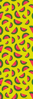 Bright printable bookmark with Watermelon pattern
