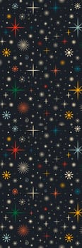 Bookmark with retro Christmas pattern with stars