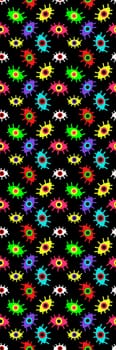 Bookmark printable multicolored Eyes Pattern