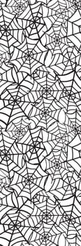 Halloween Black and White bookmark with spider web pattern