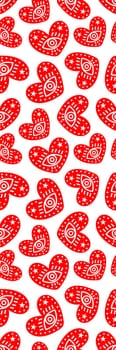 Red white Love Valentine Hearts printable bookmark