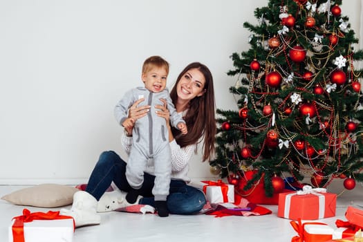 mother and young son Christmas Decor new year 2018 2019