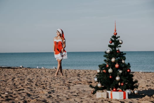 girl Christmas new year Sea Beach South 1