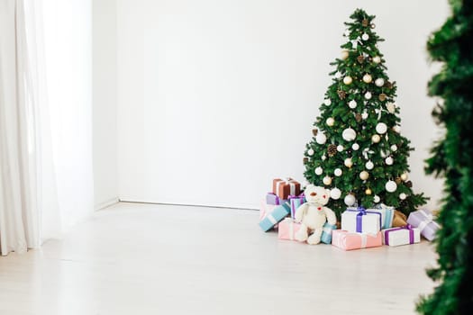 Christmas tree with new year gifts decor holiday