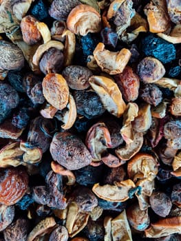 lots of dried fruit for eating dried fruits background